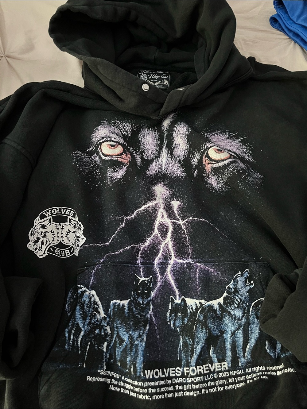 Wolves Forever Black Graphic Hoodie